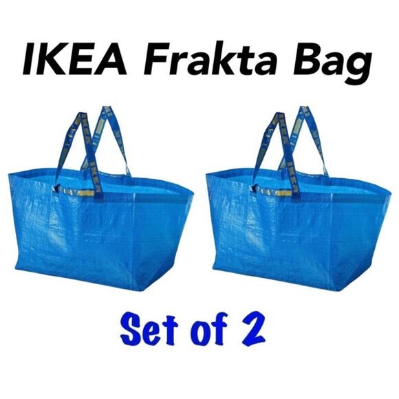 Frakta Large 19 Gallon Blue IKEA Bags Bundle of (2) - Picture 1 of 7